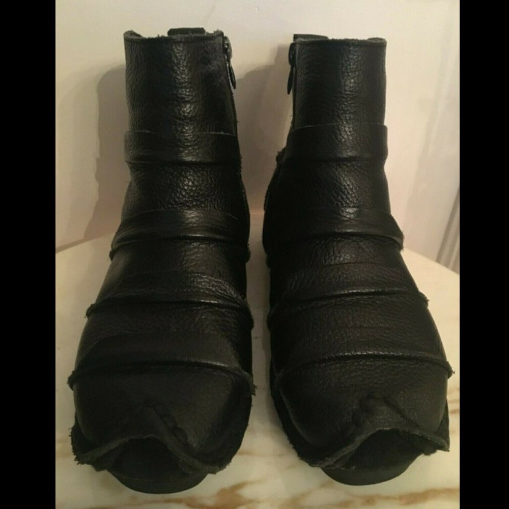 Sis You Black Leather Bandage Grunge Boots 36/6